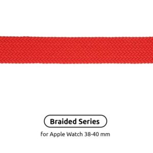  7 - Ремінець Armorstandart Braided Solo Loop для Apple Watch 38mm/40mm/41mm Red Size 2 (120 mm) (ARM58069)