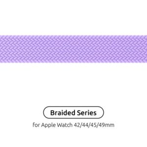  5 - Ремінець Armorstandart Braided Solo Loop для Apple Watch 42mm/44mm/45mm/49mm Lavender Grey Size 8 (160 mm) (ARM64911)