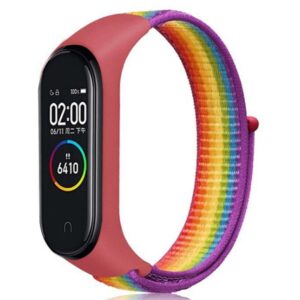  4 - Ремінець BeCover Nylon Style для Xiaomi Mi Smart Band 7 Red-Rainbow (707669)