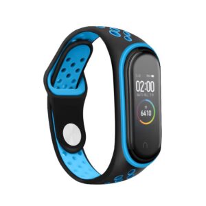  8 - Ремінець BeCover Nike Style для Xiaomi Mi Smart Band 5/Mi Smart Band 6/Mi Smart Band 7 Black-Blue (705150)