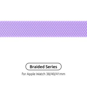  6 - Ремінець Armorstandart Braided Solo Loop для Apple Watch 38mm/40mm/41mm Lavender Grey Size 2 (120 mm) (ARM64897)