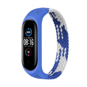  1 - Ремінець BeCover Elastic Nylon Style для Xiaomi Mi Smart Band 5/Mi Smart Band 6 Size L Blue/White (706162)