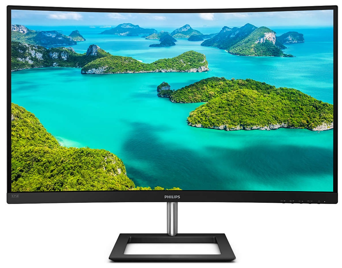  2 - Монітор Philips 31.5" 325E1C/00 VA Black Curved; 2560х1440, 4 мс, 250 кд/м2, DisplayPort, HDMI, D-Sub