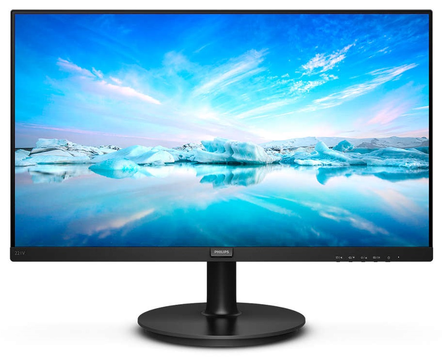  1 - Монітор Philips 21.5" 221V8/00 VA Black; 1920x1080, 4 мс, 250 кд/м2, HDMI, D-Sub