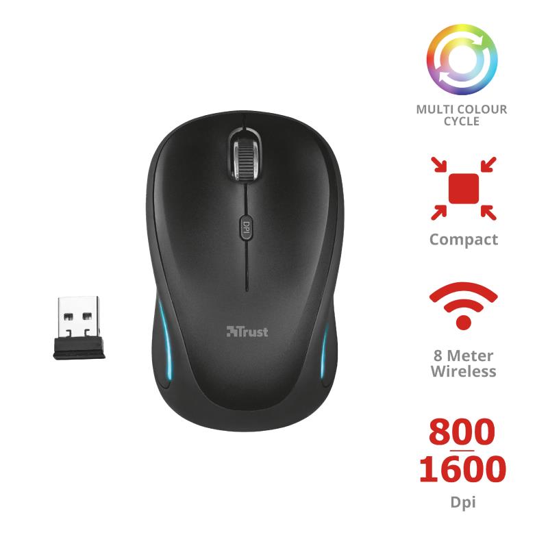  2 - Миша Trust Yvi FX wireless mouse black (22333)