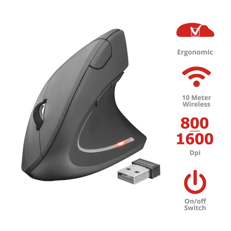  6 - Миша Trust Verto Wireless Ergonomic Mouse (22879)