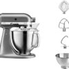 Кухонна машина KitchenAid Artisan 4,8 л 5KSM185PSEMS з відкидним блоком срібний медальйон