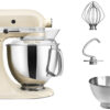 Кухонна машина KitchenAid Artisan 4,8 л 5KSM175PSEAC з відкидним блоком кремовий