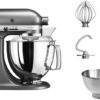 Кухонна машина KitchenAid Artisan 4,8 л 5KSM175PSEMS з відкидним блоком срібний медальйон