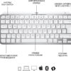 Клавіатура бездротова Logitech MX Keys Mini For Mac Minimalist Wireless Illuminated Pale Grey (920-010526)