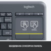 Клавіатура бездротова Logitech K400 Plus Black (920-007145)