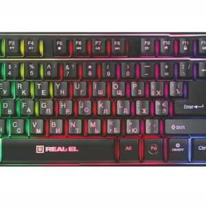  1 - Клавіатура REAL-EL Gaming 8710 TKL Backlit Ukr Black