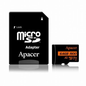  2 - Карта пам'яті MicroSDXC  64GB UHS-I/U3 Class 10 Apacer (AP64GMCSX10U8-R) + SD адаптер