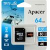 Карта пам’яті MicroSDXC  64GB UHS-I/U3 Class 10 Apacer (AP64GMCSX10U8-R) + SD адаптер