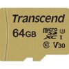 Карта пам’ят MicroSDXC  64GB UHS-I/U3 Class 10 Transcend 500S + SD-adapter (TS64GUSD500S)