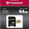 Карта пам’ят MicroSDXC  64GB UHS-I/U3 Class 10 Transcend 500S + SD-adapter (TS64GUSD500S)