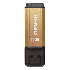  3 - Флеш накоплювач USB 16GB Hi-Rali Stark Series Gold (HI-16GBSTGD)