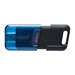  4 - Флеш накоплювач USB3.2 64GB Type-C Kingston DataTraveler 80 M Blue/Black (DT80M/64GB)