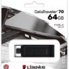 Флеш накоплювач USB3.2 64GB Type-C Kingston DataTraveler 70 Black (DT70/64GB)