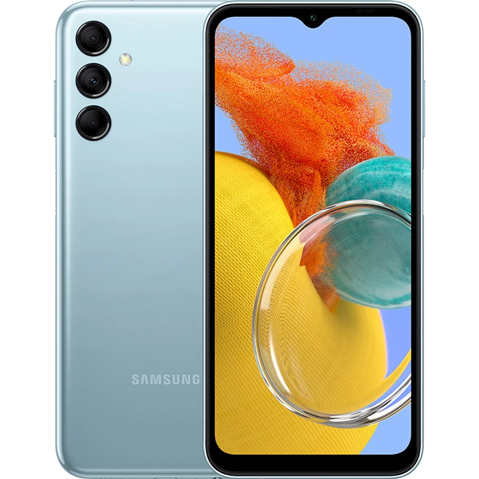  6 - Смартфон Samsung Galaxy M14 SM-M146 4/128GB Dual Sim Blue (SM-M146BZBVSEK); 6.6 (2408x1080) PLS/Samsung Exynos 1330/ОЗП 4ГБ/64ГБ вбудованою + microSD до 1ТБ/камера 50+2+2Мп + 13Мп/5G/Bluetooth, Wi-Fi, NFC/GPS, A-GPS, GLONASS, Beidou, Galileo, QZSS, Navic/