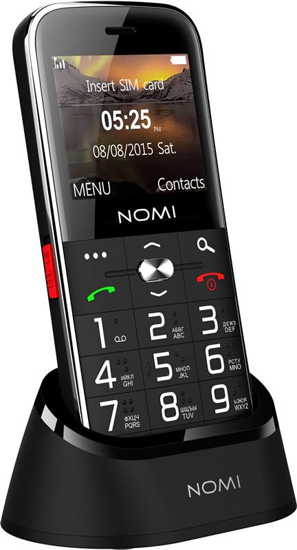  1 - Мобільний телефон Nomi i220 Dual Sim Black; 2.2" (176x144) TN / кнопковий моноблок / MediaTek MT6261D / ОЗУ 32 МБ / 32 МБ вбудованої / камера 0.08 Мп / 2G (GSM) / Bluetooth / 124.5x59x14.2 мм / 1900 мАг / чорний