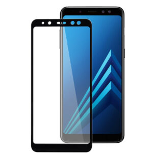  2 - Захисне скло Full screen PowerPlant для Samsung Galaxy A8 (2018), Black