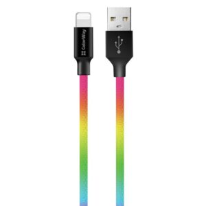  1 - Кабель ColorWay USB-Lightning, 2.4А, 1м, Multicolor (CW-CBUL016-MC)