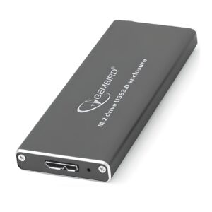  1 - Зовнішня кишеня Gembird для підключення SSD M.2, USB 3.0, алюміній, Black (EE2280-U3C-01)