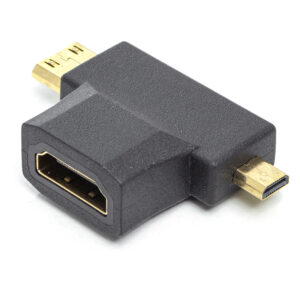  5 - Перехідник PowerPlant HDMI (F) - mini HDMI (M)/micro HDMI (M) CA912056