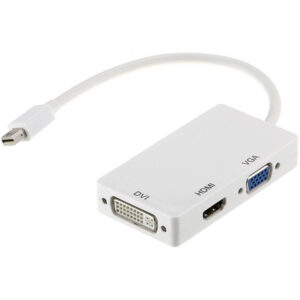  2 - Перехідник PowerPlant mini DisplayPort (Thunderbolt) - HDMI, DVI, VGA (3 в 1) CA910946