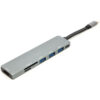 Перехідник PowerPlant USB 3.1 Type-C – USB Hub, HDMI, Card Reader (SD, micro SD) CA912094