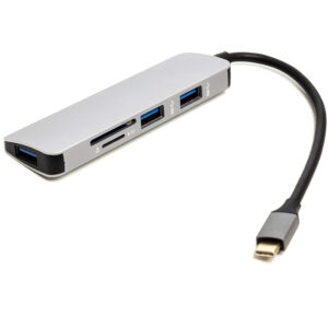  8 - Перехідник PowerPlant USB Type-C - 3*USB 3.0 Ports + TF/SD Card Reader CA912100