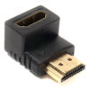 Перехідник PowerPlant HDMI AF – HDMI AM, нижній кут KD00AS1303