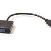 Кабель-перехідник PowerPlant HDMI – VGA, 0.15м, позолочені конектори, чорний CA910885