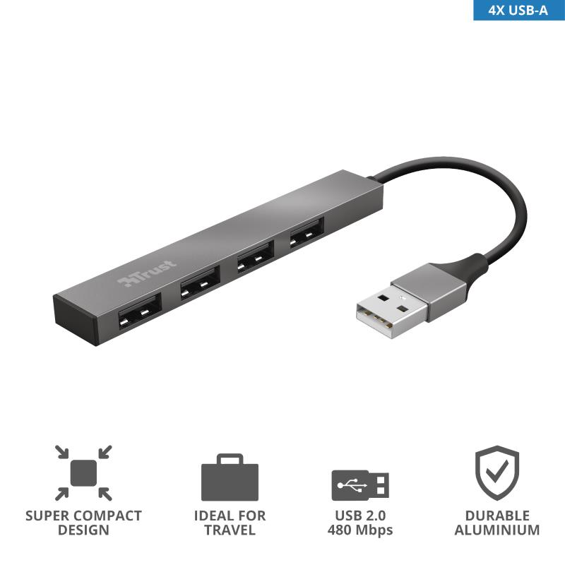  3 - Мультипортовий адаптер Trust Halyx Mini 4-Port (23786)