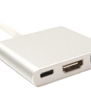  6 - Кабель-перехідник PowerPlant USB Type-C - HDMI/USB Multiport Adapter для MacBook 12, 0.15м KD00AS1306