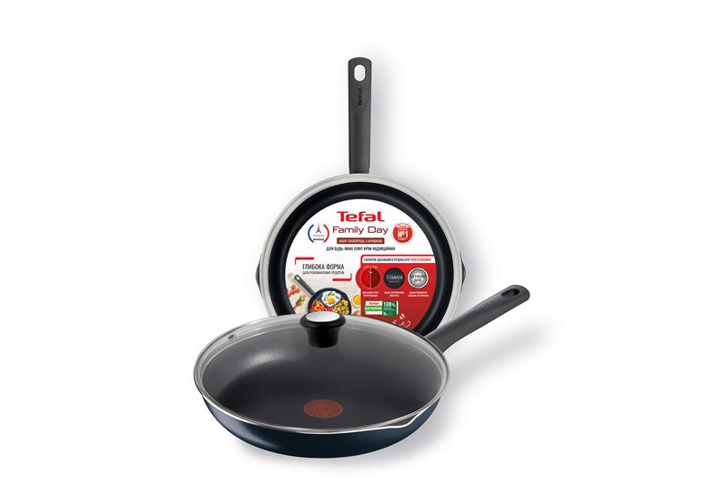  1 - Сковорода з кришкою  26 см TEFAL FAMILY DAY B5660553_SET