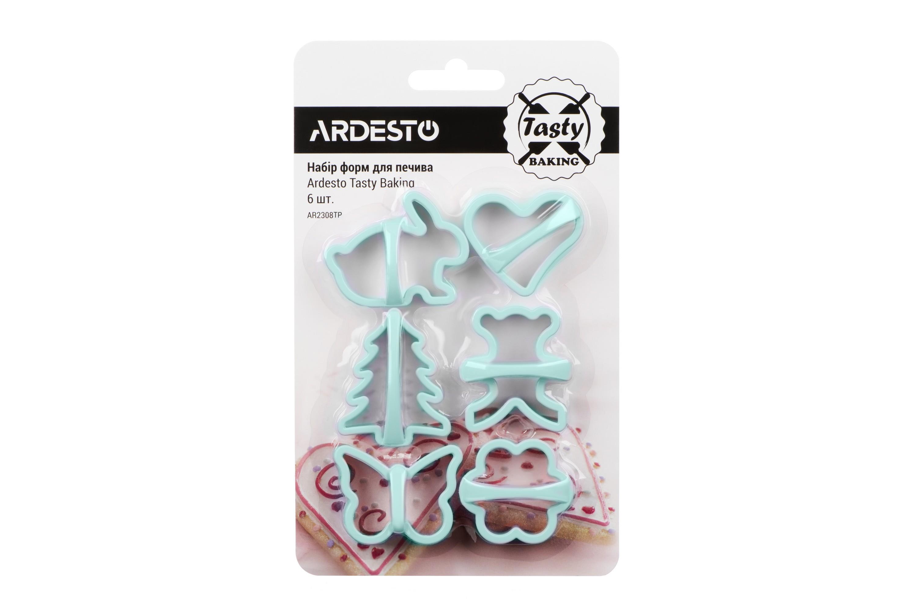  13 - Набір форм для печива Ardesto Tasty baking, 6шт, пластик, блакитний AR2308TP