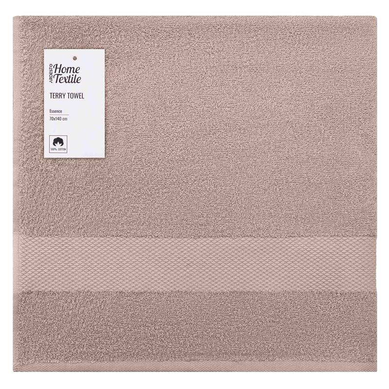  3 - Рушник махровий Ardesto Essence 70х140см, 100% бавовна, бежевий ART2270BE