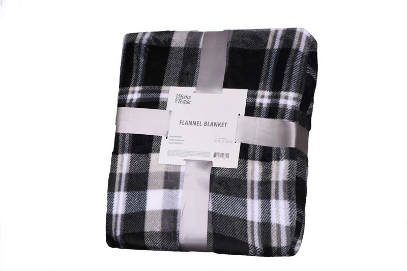  7 - Плед Ardesto Flannel, 200х220см, 100% поліестер, клітинка, сірий ART0102PB