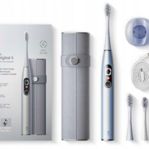  1 - Розумна зубна електрощітка Oclean X Pro Digital Set Electric Toothbrush Glamour Silver (6970810552584)