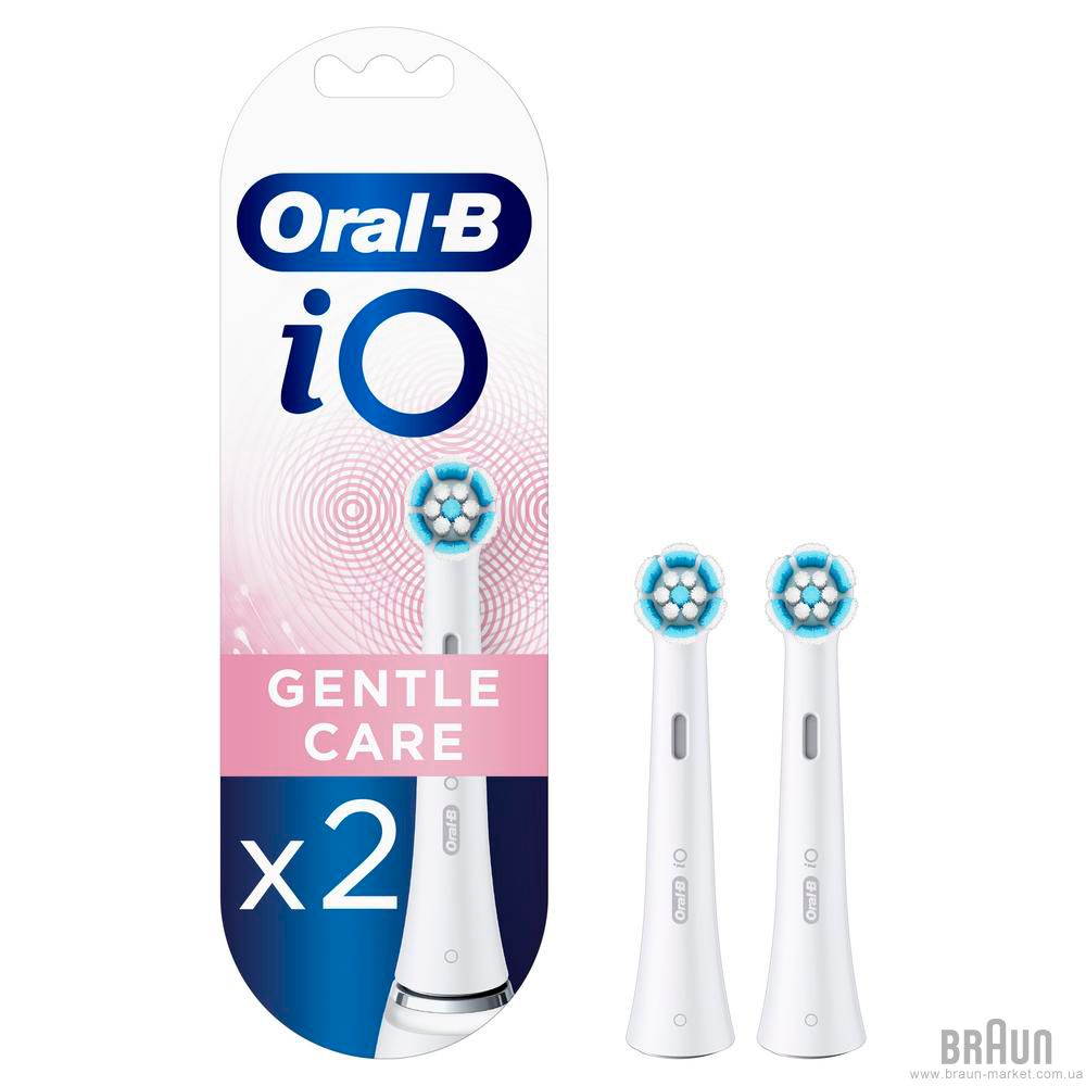  4 - Насадка для електричної зубної щітки BRAUN Oral-B iO RB Gentle Care Білі (2)