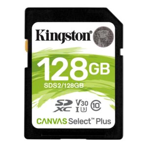  4 - Карта памяти SDXC 128GB UHS-I/U3 Class 10 Kingston Canvas Select Plus R100/W85MB/s (SDS2/128GB)