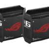 Wi-Fi Mesh система Asus ROG Rapture Gaming Mesh System GT6 Black 2PK (B-2-PK), AX10000, 1×2.5G WAN, 3xGE LAN, 1xUSB 3.2 Gen 1 x 1, 9 внутрішніх антен