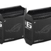 Wi-Fi Mesh система Asus ROG Rapture Gaming Mesh System GT6 Black 2PK (B-2-PK), AX10000, 1×2.5G WAN, 3xGE LAN, 1xUSB 3.2 Gen 1 x 1, 9 внутрішніх антен