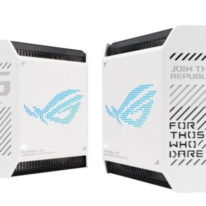  2 - Wi-Fi Mesh система Asus ROG Rapture Gaming Mesh System GT6 White 2pk (GT6-W-2-PK/90IG07F0-MU9A40) (AX10000, 1x2.5G WAN, 3xGE LAN, 1xUSB 3.2, 9 внутрішніх антен)