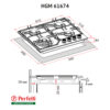 Поверхня газова на металі Perfelli HGM 61674 BL