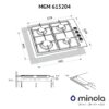 Поверхня газова на металі Minola MGM 615204 WH