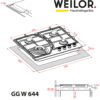 Поверхня газова на склі WEILOR GG W 644 BL