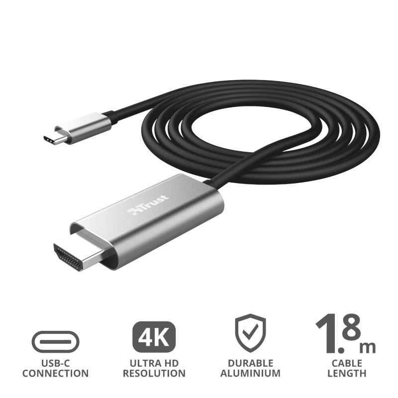  1 - Кабель Trust Calyx USB-C to HDMI Adapter Cable